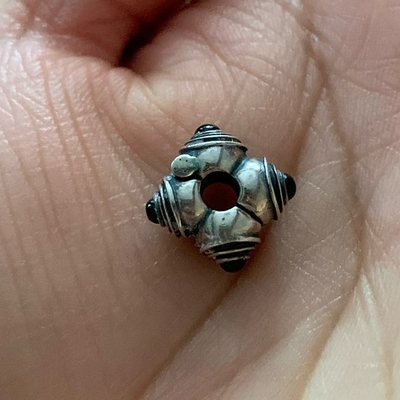 Retired HTF Pandora "Hypnotize" Black Onyx Safety Clip Stopper Charm - Picture 8 of 11